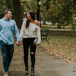 Treasure & Bond One Shoulder Ribbed Sweater